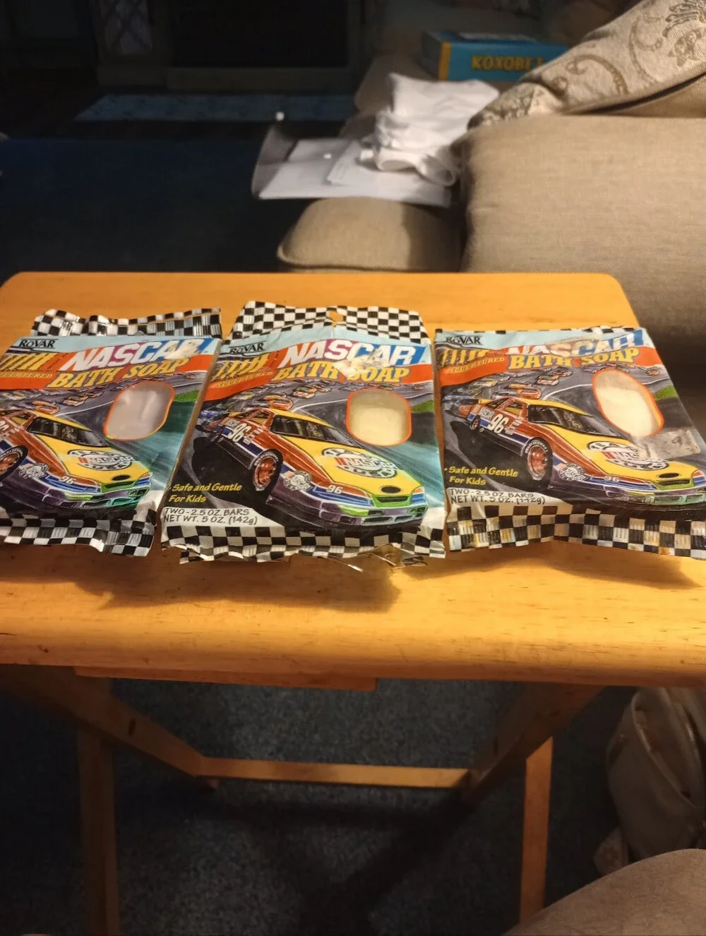 NASCAR Thee Seperate Pkg - Racing Car Design Soap Bars Two To A Pack.